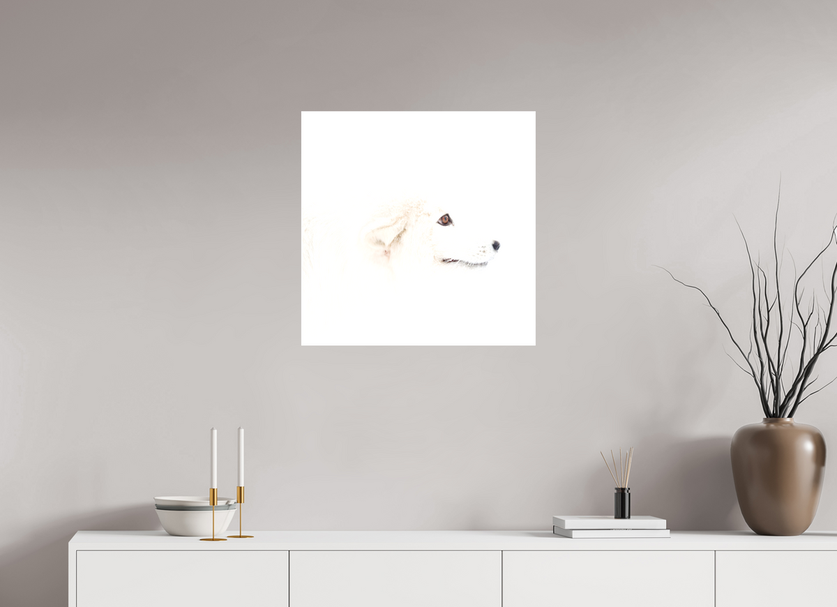 60 x 60 cm, Matte Canvas Fox Head - Strecher Frame