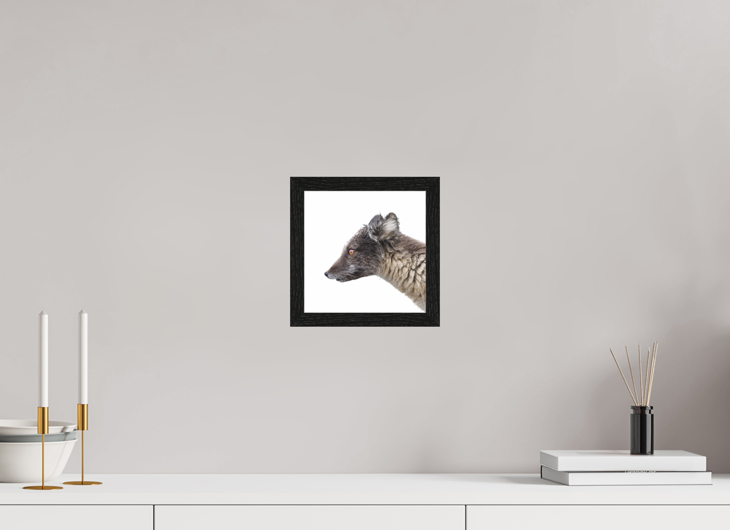 20 x 20 cm, Gallery Frame Hamburg 20mm Black Oak Arctic Fox Brown - In Solid 20 mm Wood Frame Hamburg Glossy