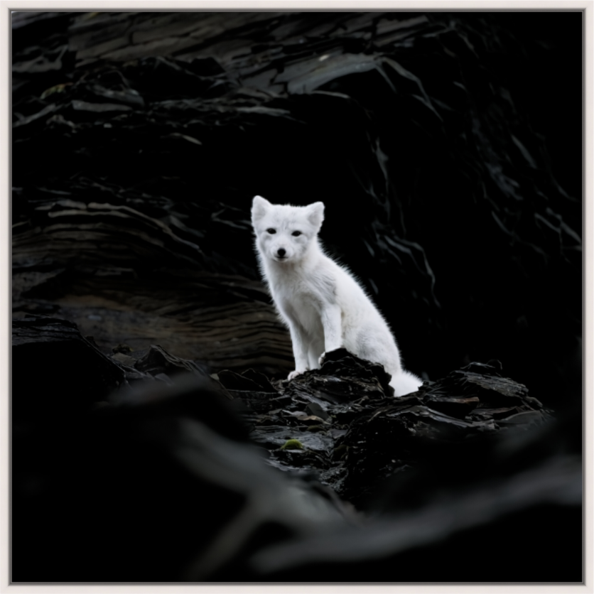 Main image Arctic Fox Angel - Floater Frame Glossy