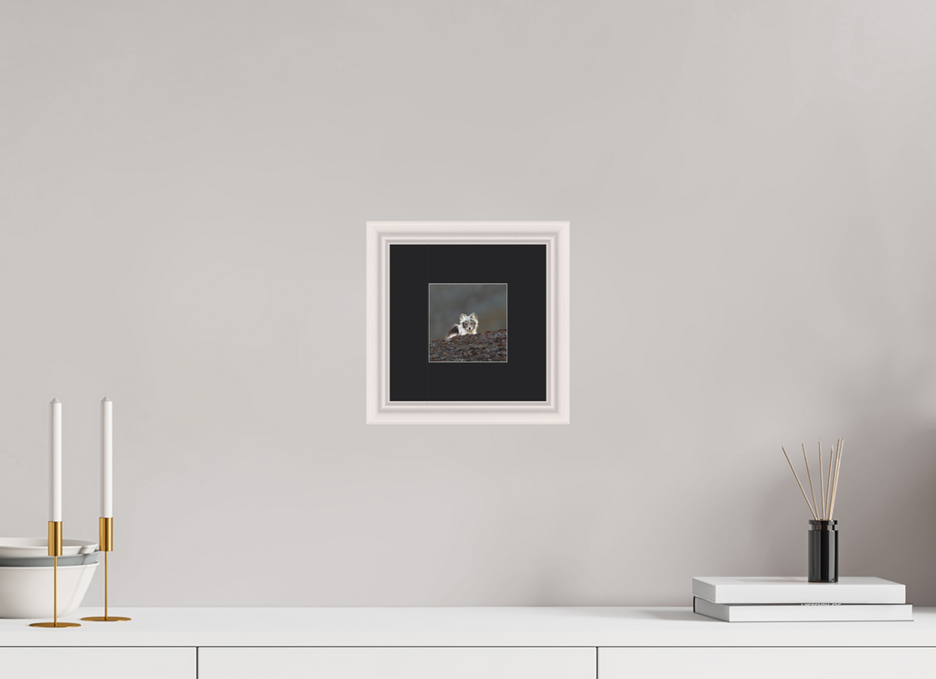 10 x 10 cm, Solid Wood Frame Vienna Passe-partout Maple White Arctiv Fox Scout -Solid Frame With Passe-Partout