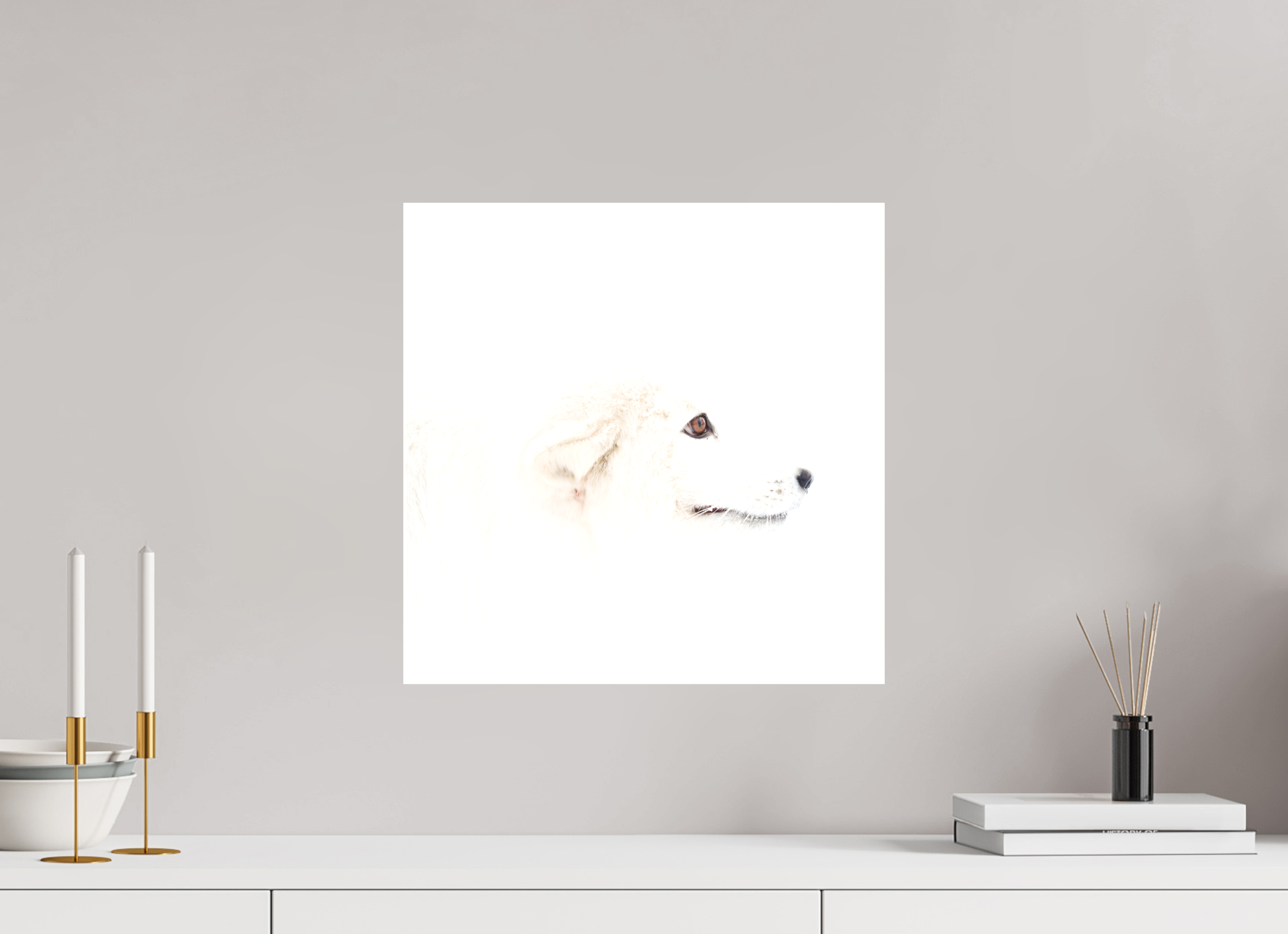 40 x 40 cm, Matte Canvas Fox Head - Strecher Frame