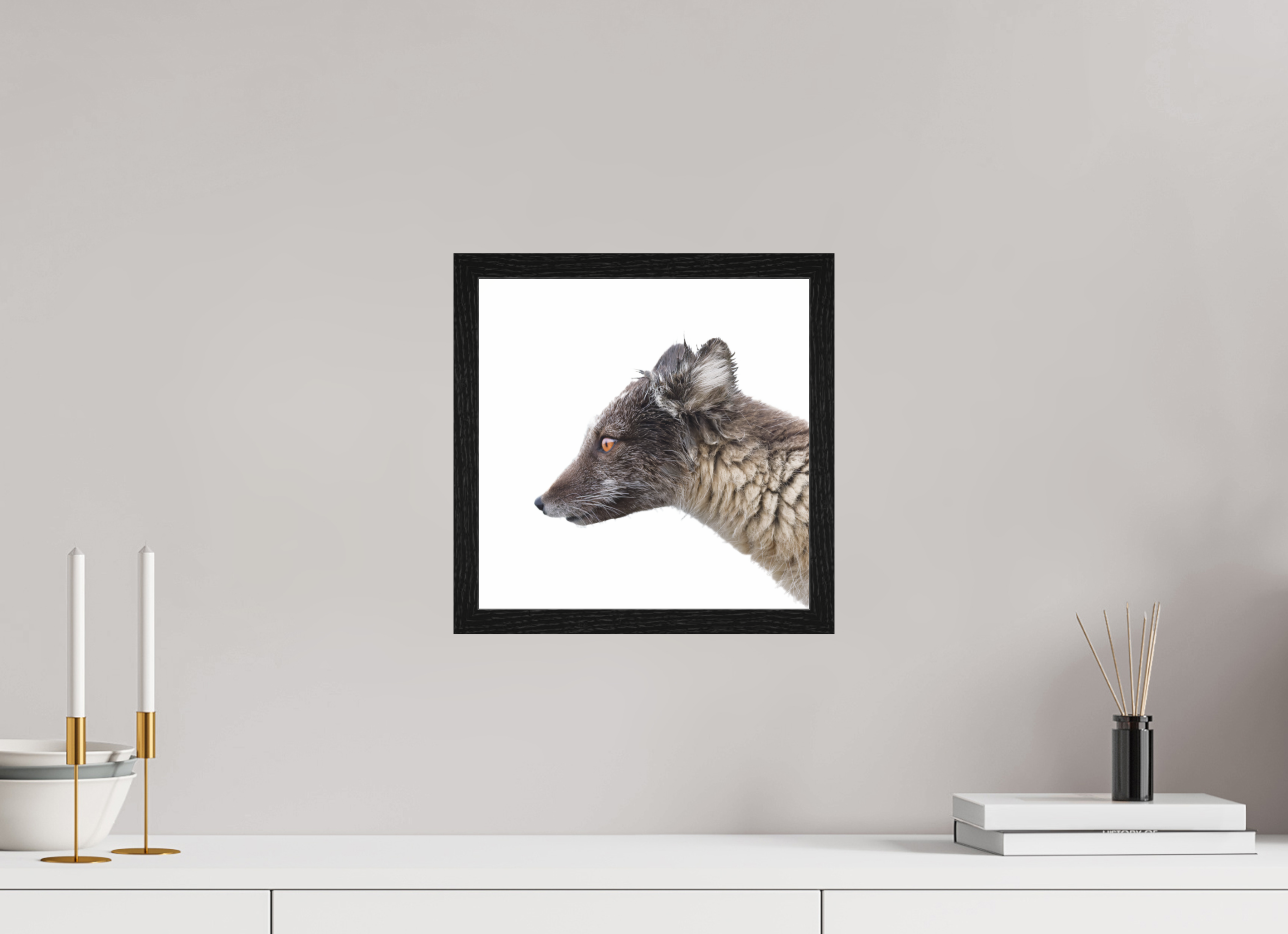 30 x 30 cm, Gallery Frame Hamburg 20mm Black Oak Arctic Fox Brown - In Solid 20 mm Wood Frame Hamburg Glossy