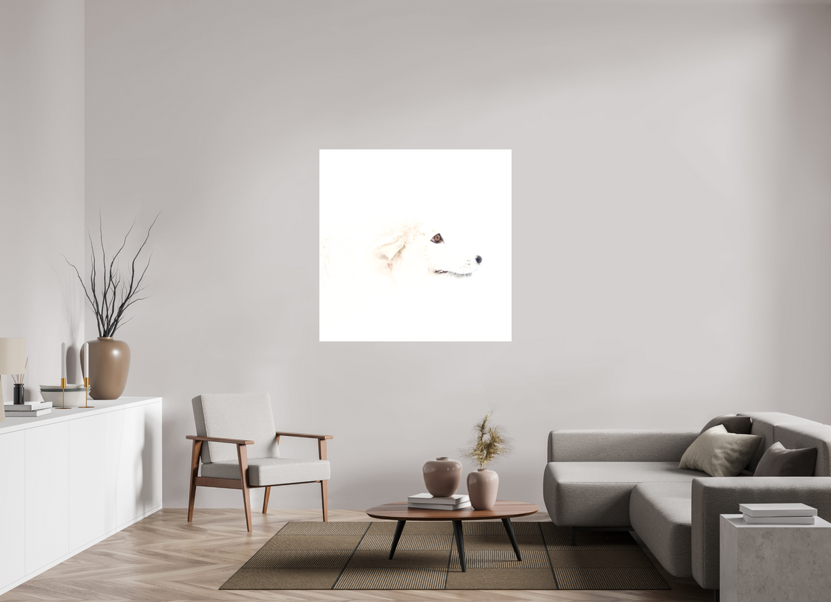 120 x 120 cm, Matte Canvas Fox Head - Strecher Frame