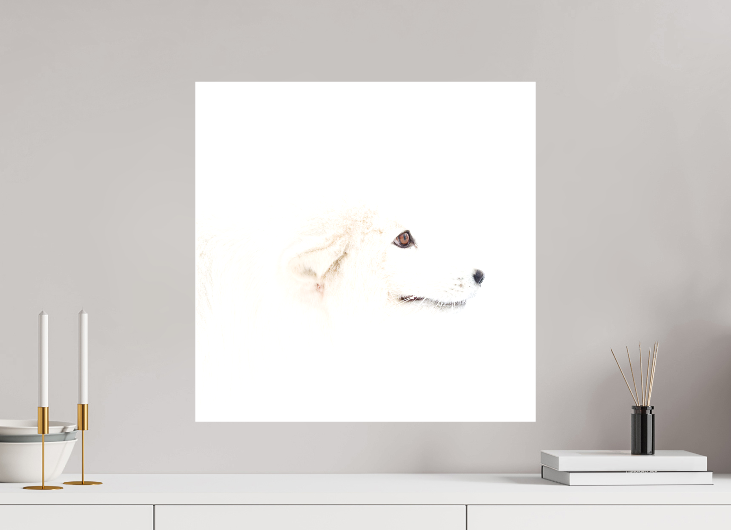 50 x 50 cm, Matte Canvas Fox Head - Strecher Frame