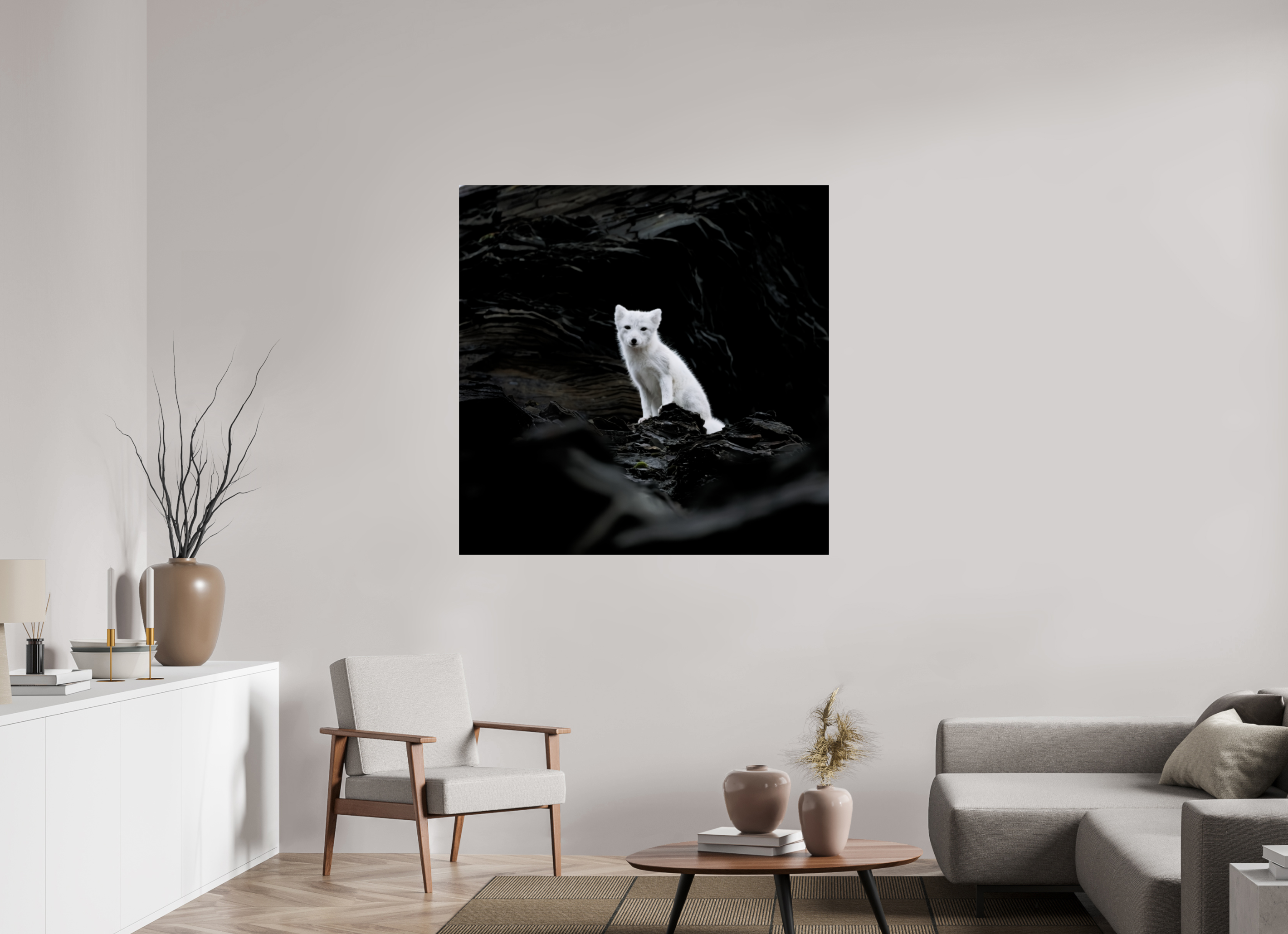 120 x 120 cm, Photo Print On Fuji Crystal DP II Arctic Fox Angel - Photo Print