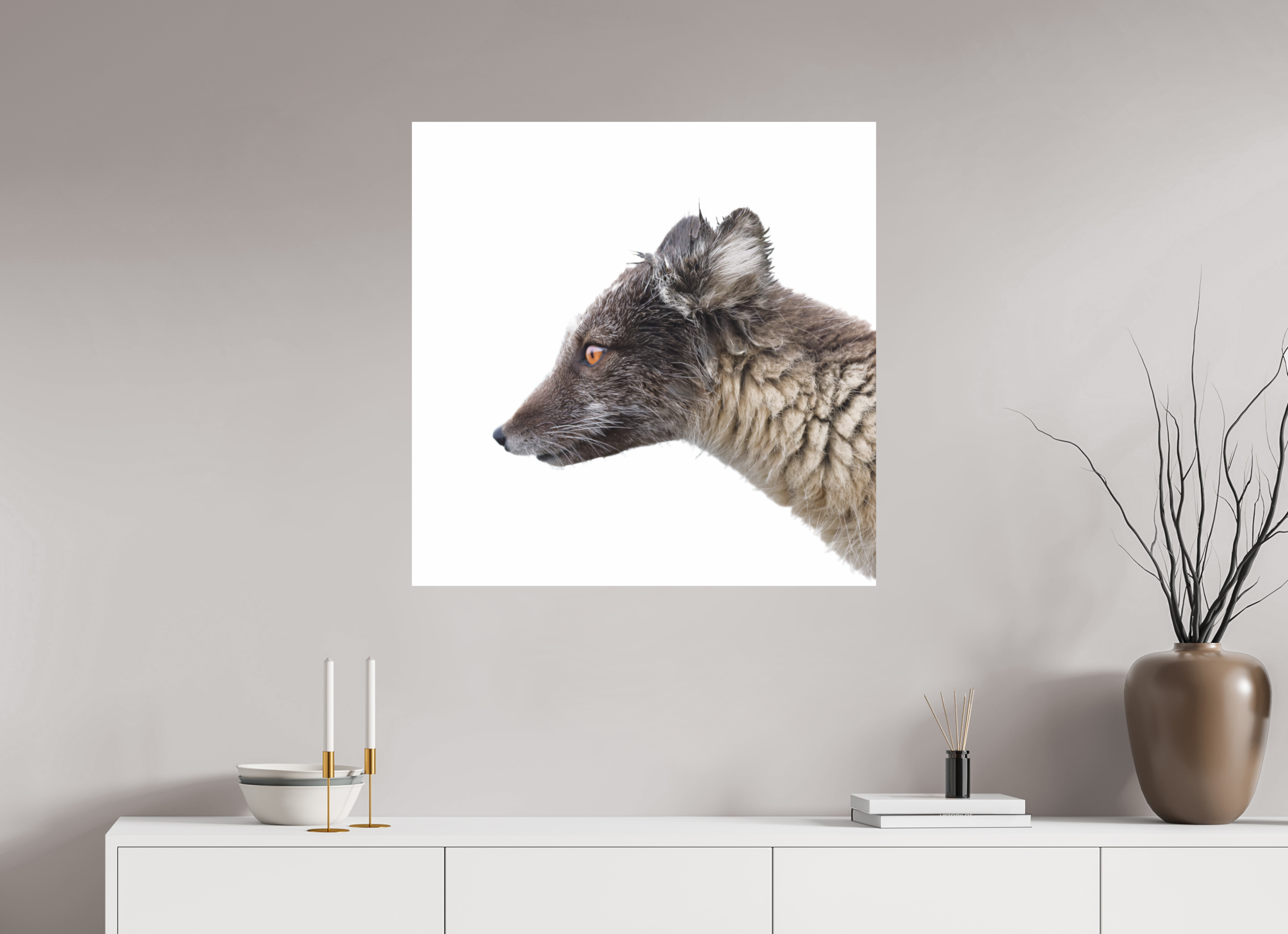80 x 80 cm, Photo Print On Fuji Crystal DP II Arctic Fox Brown - Photo Prints